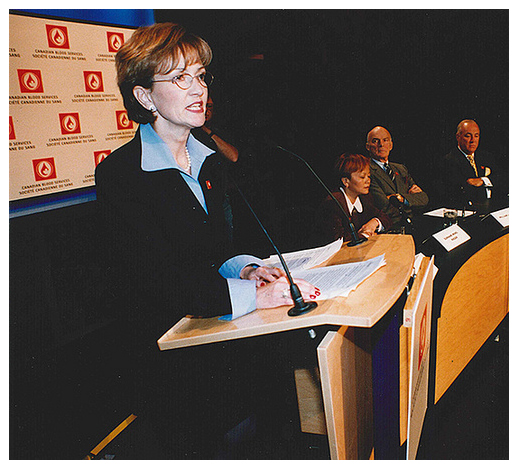 Lynda Cranston, chief executive officer, at the launch of Canadian Blood Services
