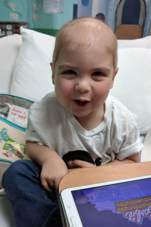 Image of Amelia in hospital bed