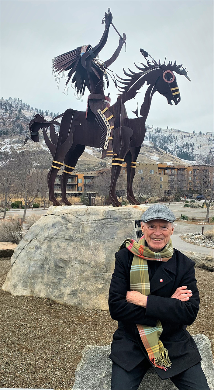 Committed blood donor Gregory Byron in front of the Nk'Mip Desert Cultural Centre in Osoyoos, British Columbia