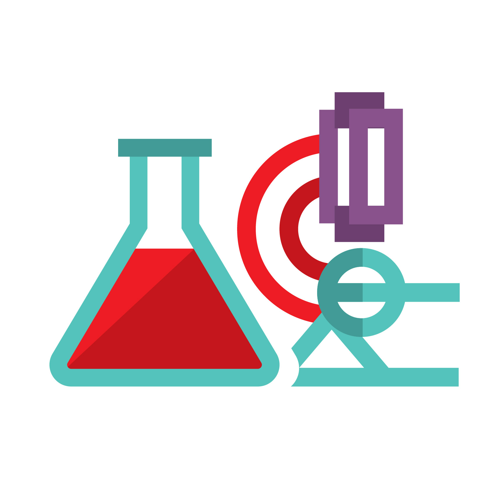 Beaker and microscope icon
