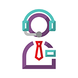 Operator wearing a headset icon