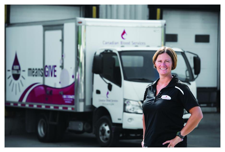 Canadian Blood Services transport driver Laura Langridge received the Living Our Values award in 2016