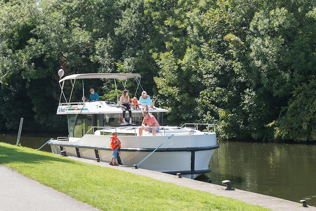 Take in the surrounding views from the comfort of a LeBoat houseboat vacation