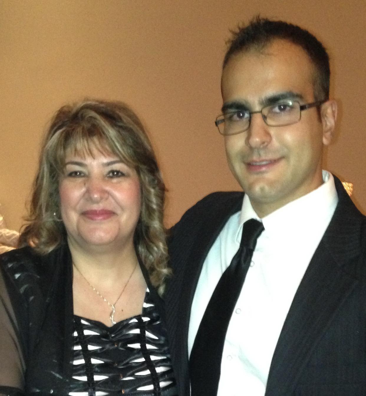 Mahbubeh Vahdati with her son, Armin Ghayyur