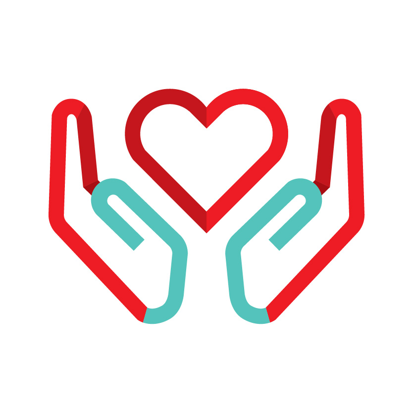 Heart in hands Icon showing heart in hands