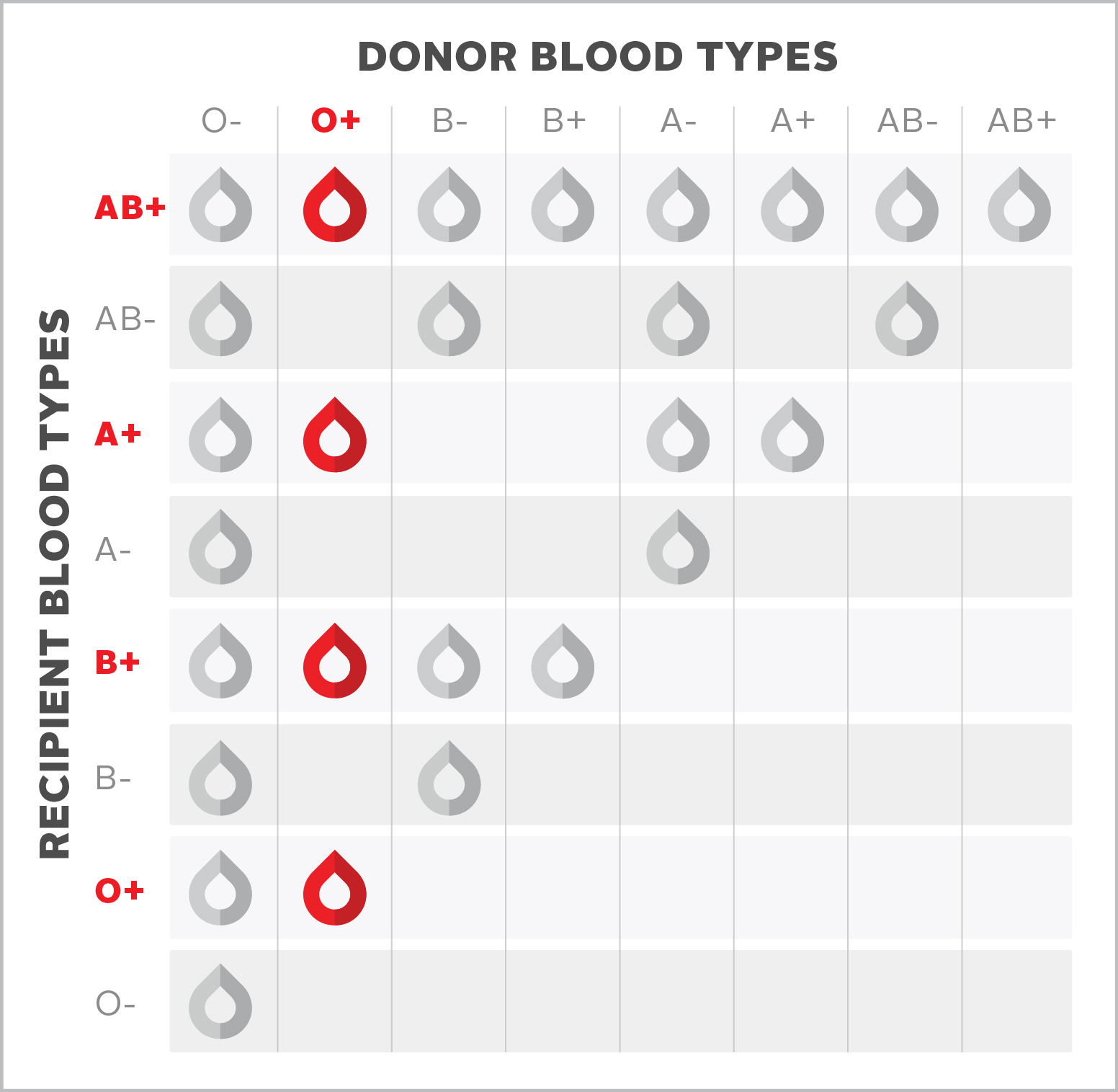 O+ Positive Blood Type | Greeting Card