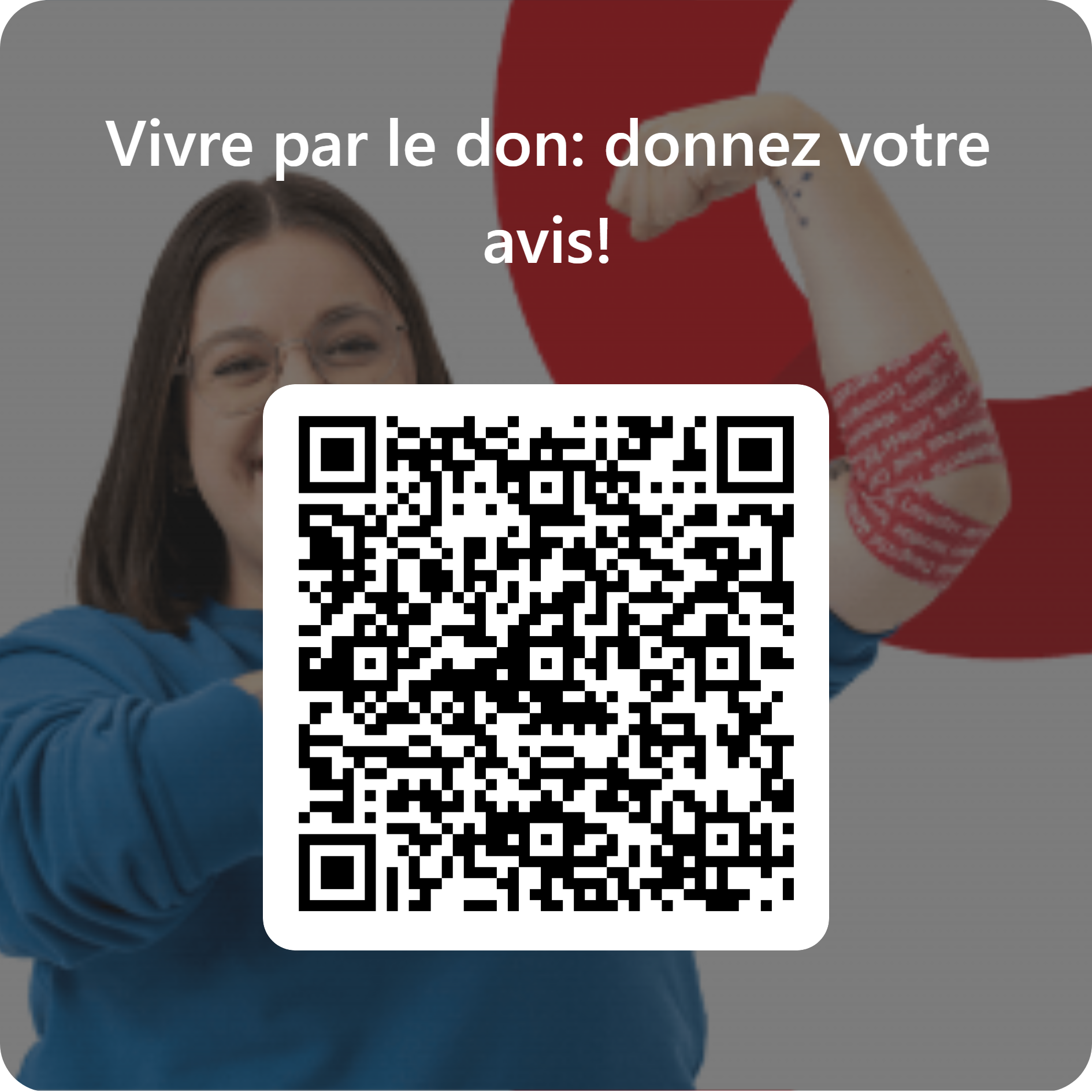 QR Code for Living through Giving Have your say!