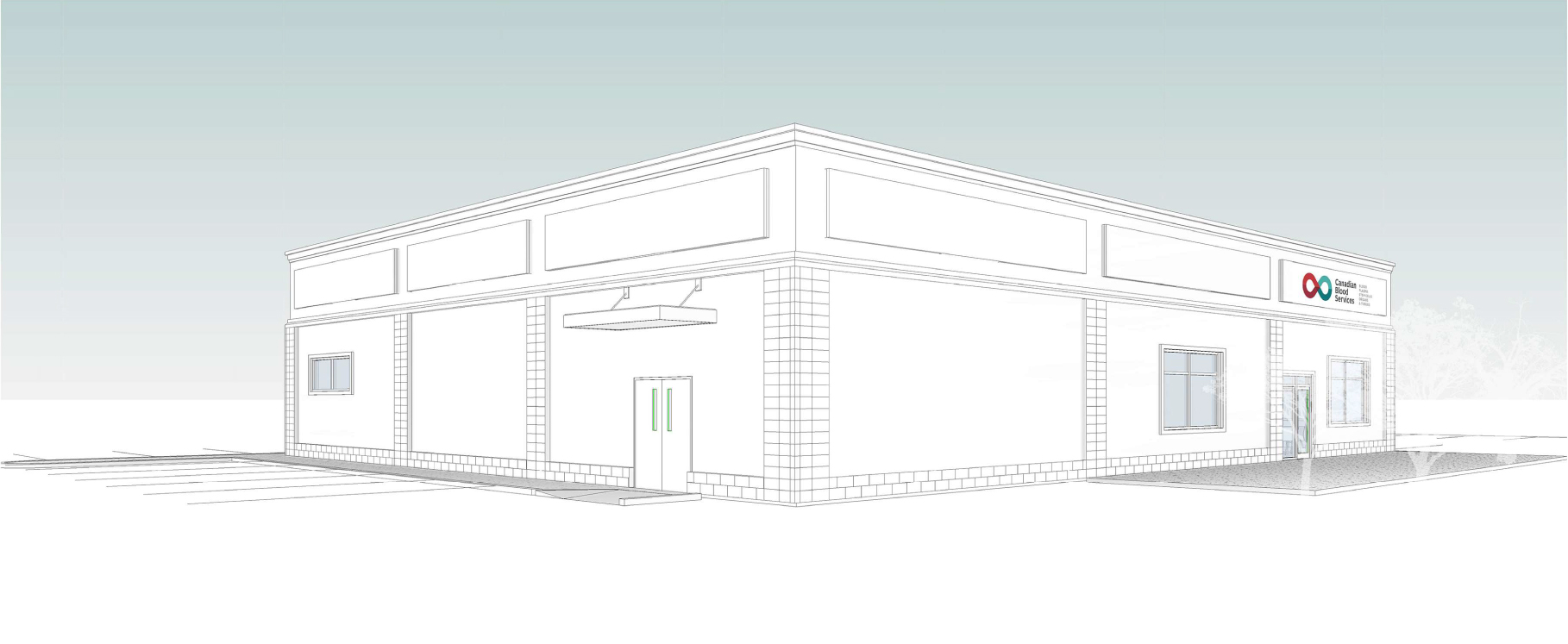 Front entrance of Regina Donor Centre view 1