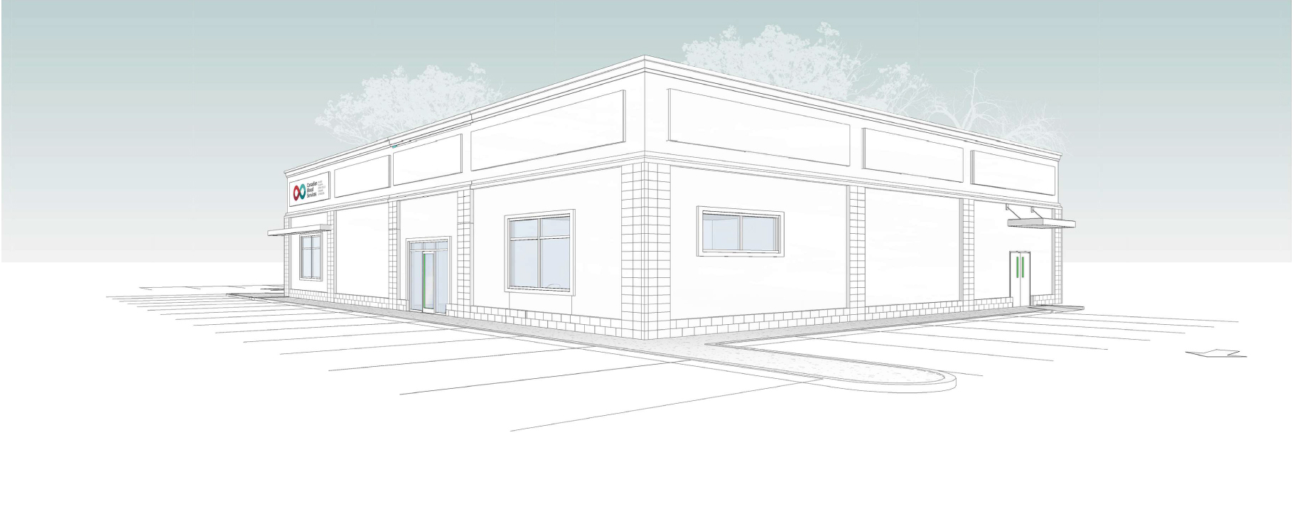 Front entrance of Regina Donor Centre view 2