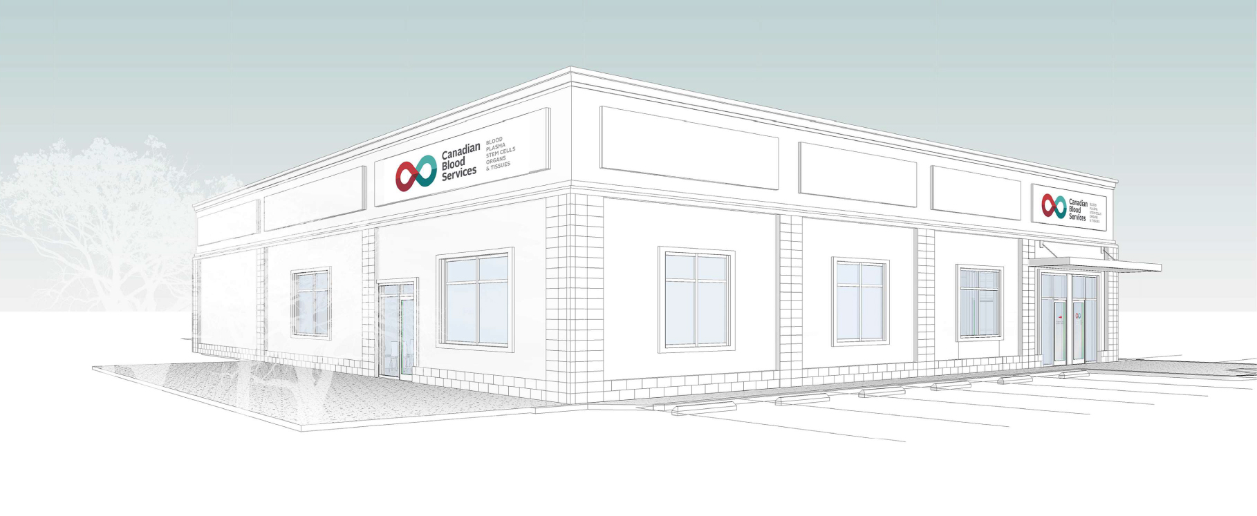 Front entrance of Regina Donor Centre view 3