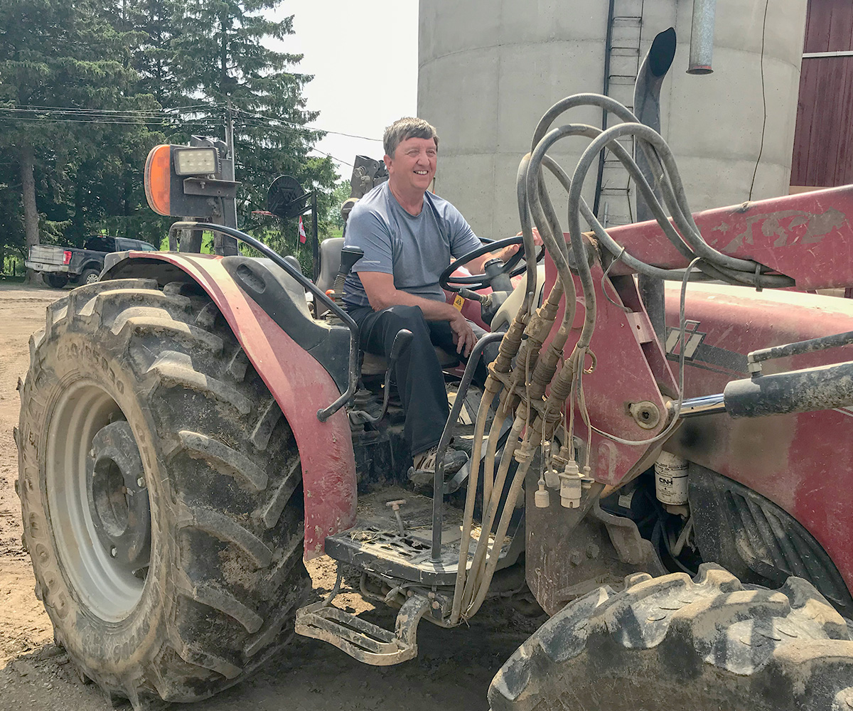 blood recipient on tractor