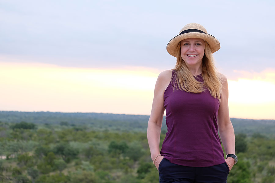 Stem cell recipient at sunset in Kruger National Park in South Africa