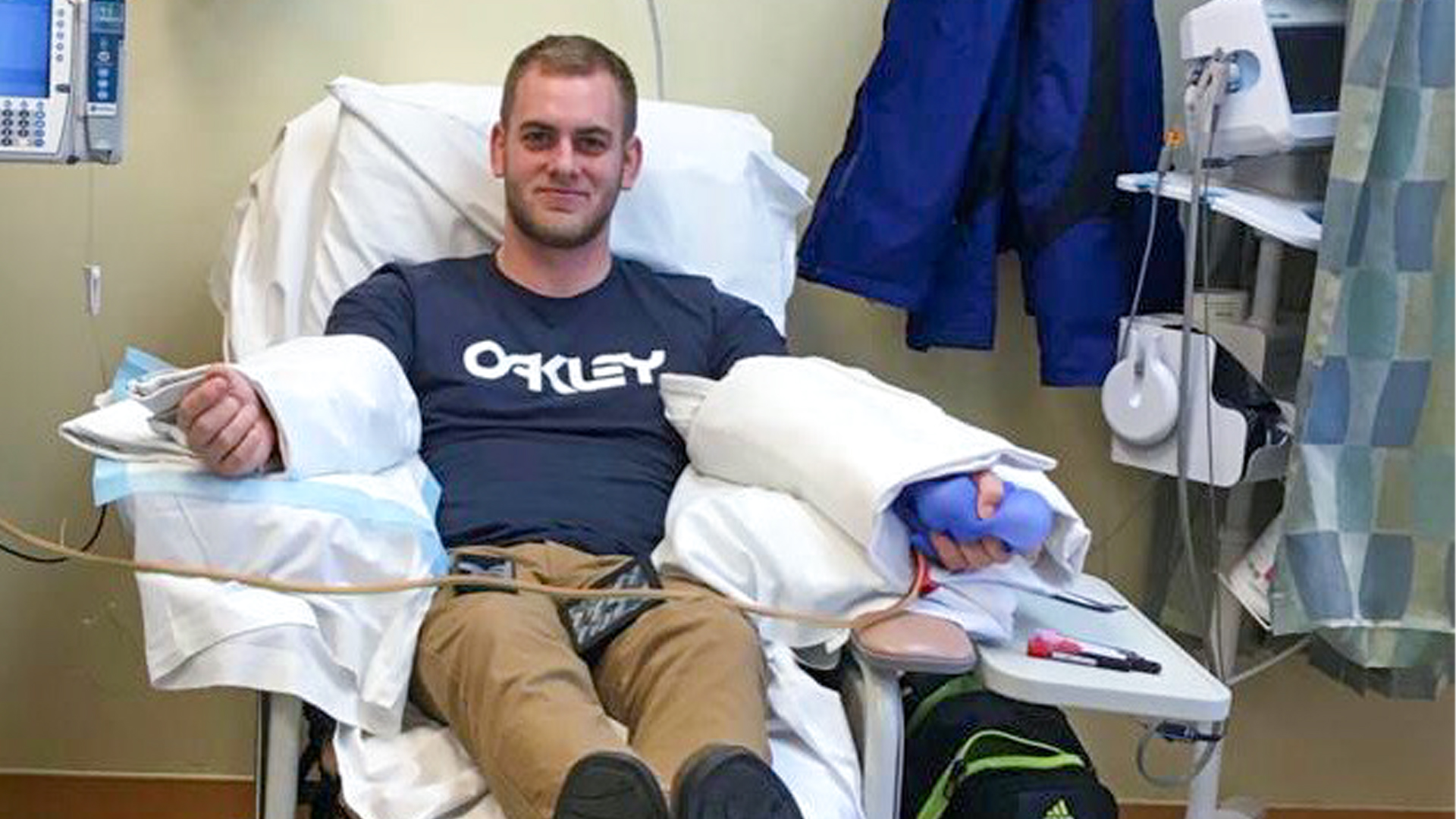 Jason Kooy donating stem cells