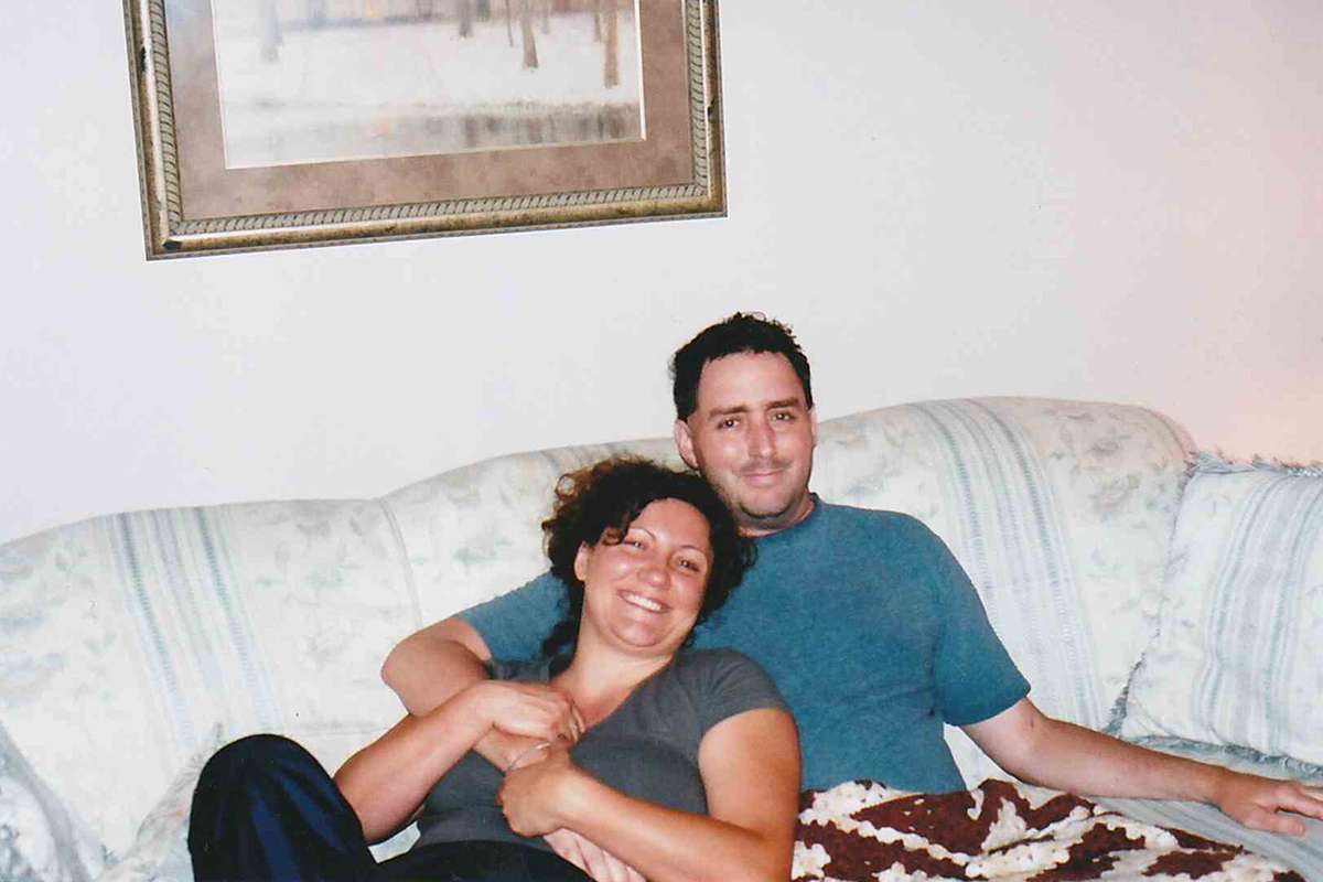 O-negative blood donor, Julia Moore, with late husband Steve