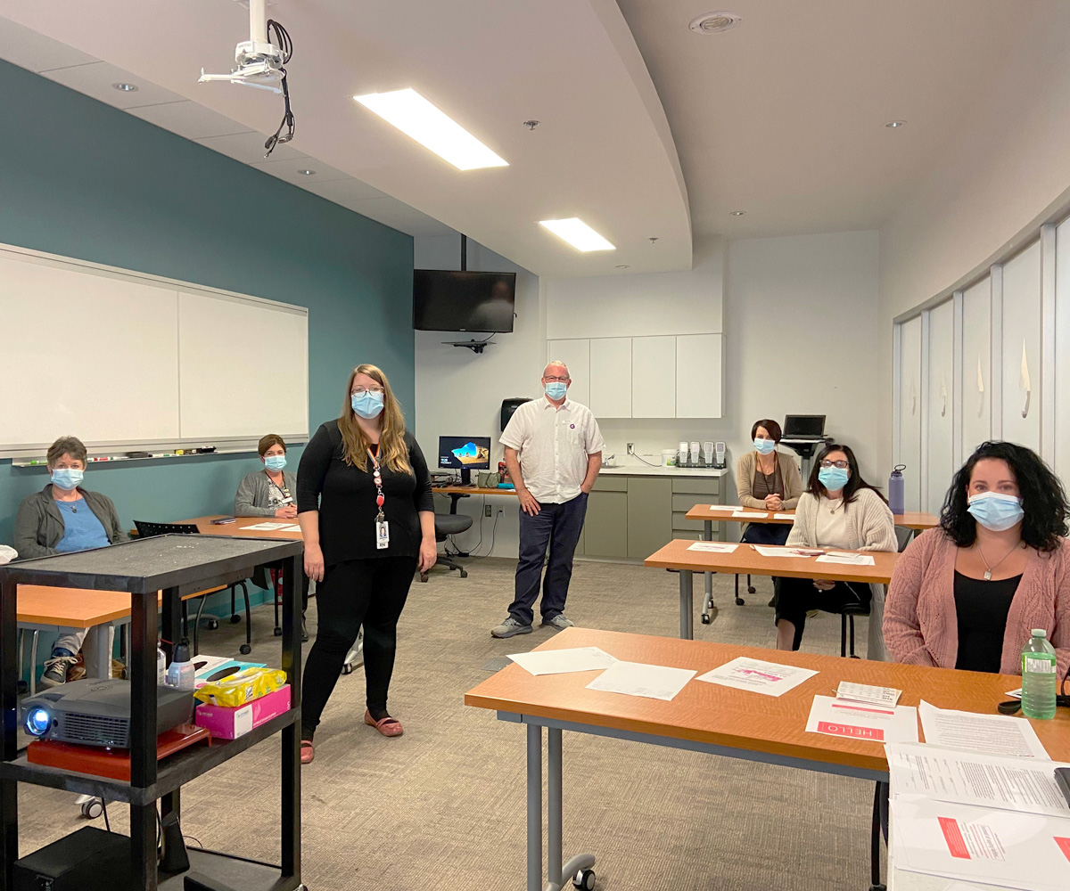 Staff participate in a training session