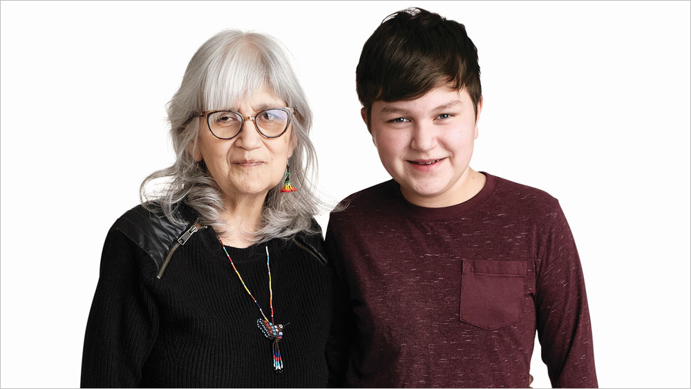 A kidney recipient and her grandson