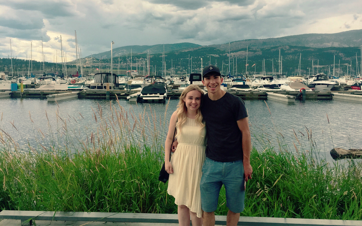Lauren and Michael on holidays by Lake Okanagan in Kelowna before Michael became ill