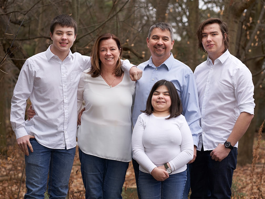 Stem cell recipient Sarah Brain and her family
