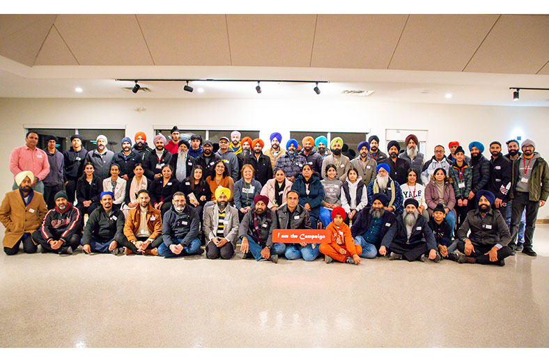 Group photoshoot of members of Sikh Nation BC