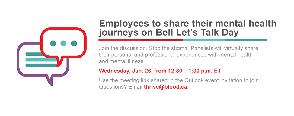 Employees to share their mental health journeys on Bell Let's Talk Day