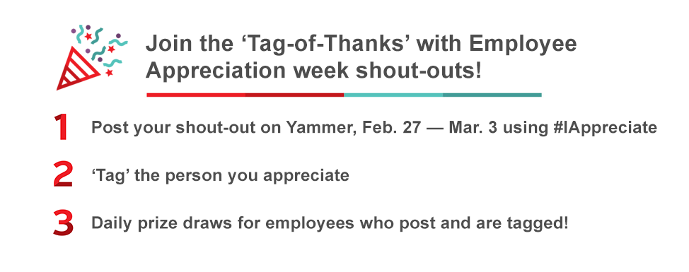 Join the "Tag-of-Thanks" with Employee Appreciation week shout-outs!