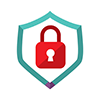 A shield with a lock symbol on it