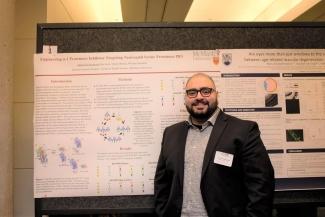 Ahmed Al-Arnawoot with his poster presentation