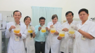 Cambodia's national blood manufacturing team makes platelets