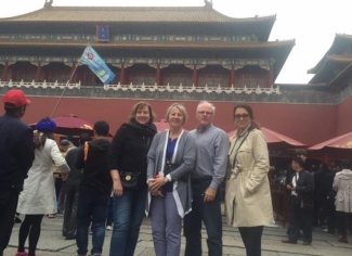 Kimberly Young, Susan Gunderson , Stephen Beed and Mirela Busic visit the Forbidden City palace in Beijing, China.>> Kimberly Young, Susan Gunderson , Stephen Beed and Mirela Busic visit the Forbidden City palace in Beijing, China.>>