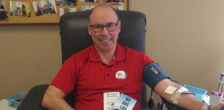 CSMLS Board Member, Greg Dobbin at the Donor Centre in Charlottetown, PEI