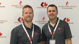Hockey Gives Blood Stu and Yanner