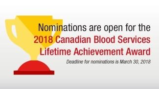 2018 Canadian Blood Services Lifetime Achievement Award