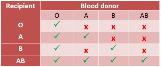 ABO Blood Type Matching Chart ABO Blood Type Matching Chart
