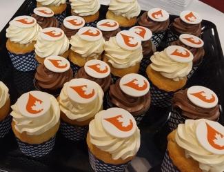 Images of Cupcakes with Canadian Blood Services Logo on it