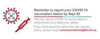 Reminder to report your COVID-19 vaccination status by Sept. 22
