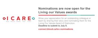 ICARE Values - Nominations are now open for the Living our Value awards
