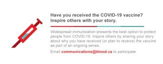 Have you received the COVID-19 vaccine? Inspire others with your story.
