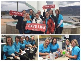 Collage of Interior Savings team supporting Canadian Blood Services during the Day of Difference