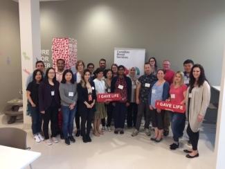 Attendees at the 2019 Research Trainee Workshop at the Eau Claire donor centre in Calgary