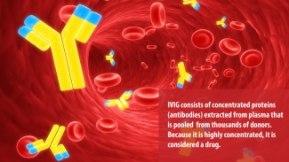 IVIG is a blood product prepared from the pooled plasma of many donors. It contains immunoglobulins, Y-shaped proteins used by the immune system to fight disease. IVIG is a blood product prepared from the pooled plasma of many donors. It contains immunoglobulins, Y-shaped proteins used by the immune system to fight disease.