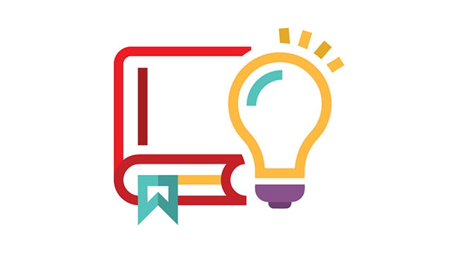 Book and light bulb icon