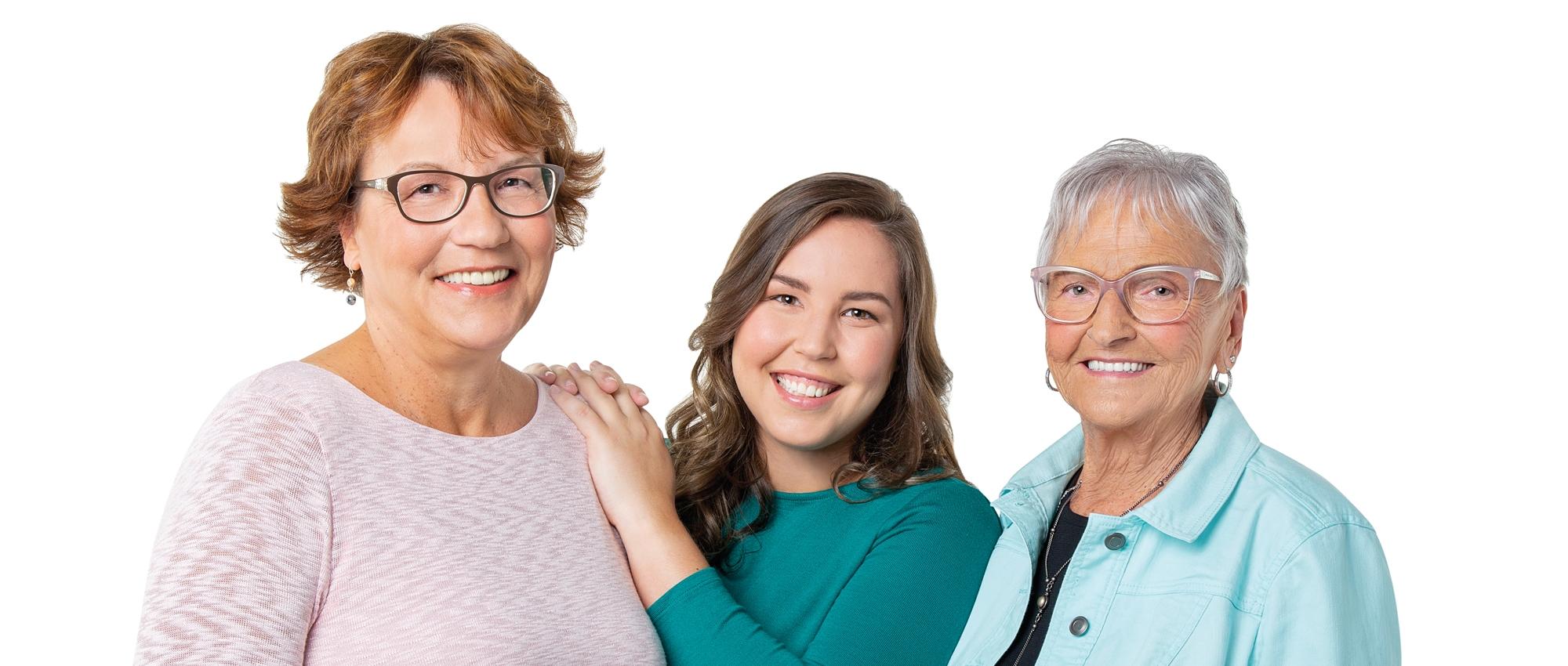 Image of 3 generations of women, mother, daughter and grandmother