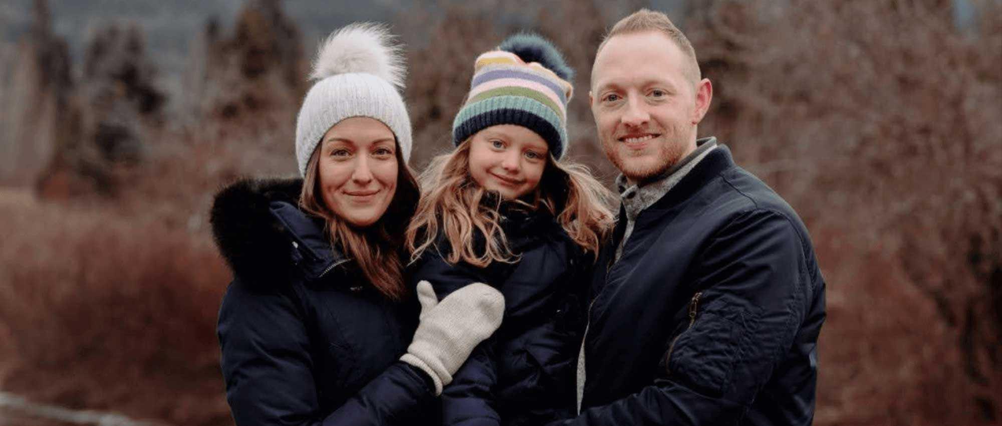 Blood and stem cell recipient, Miranda Webber with her daughter and husband