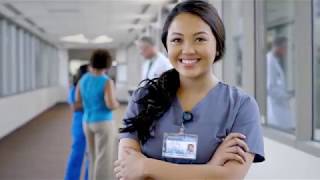 YouTube video thumbnail of young woman in scrubs