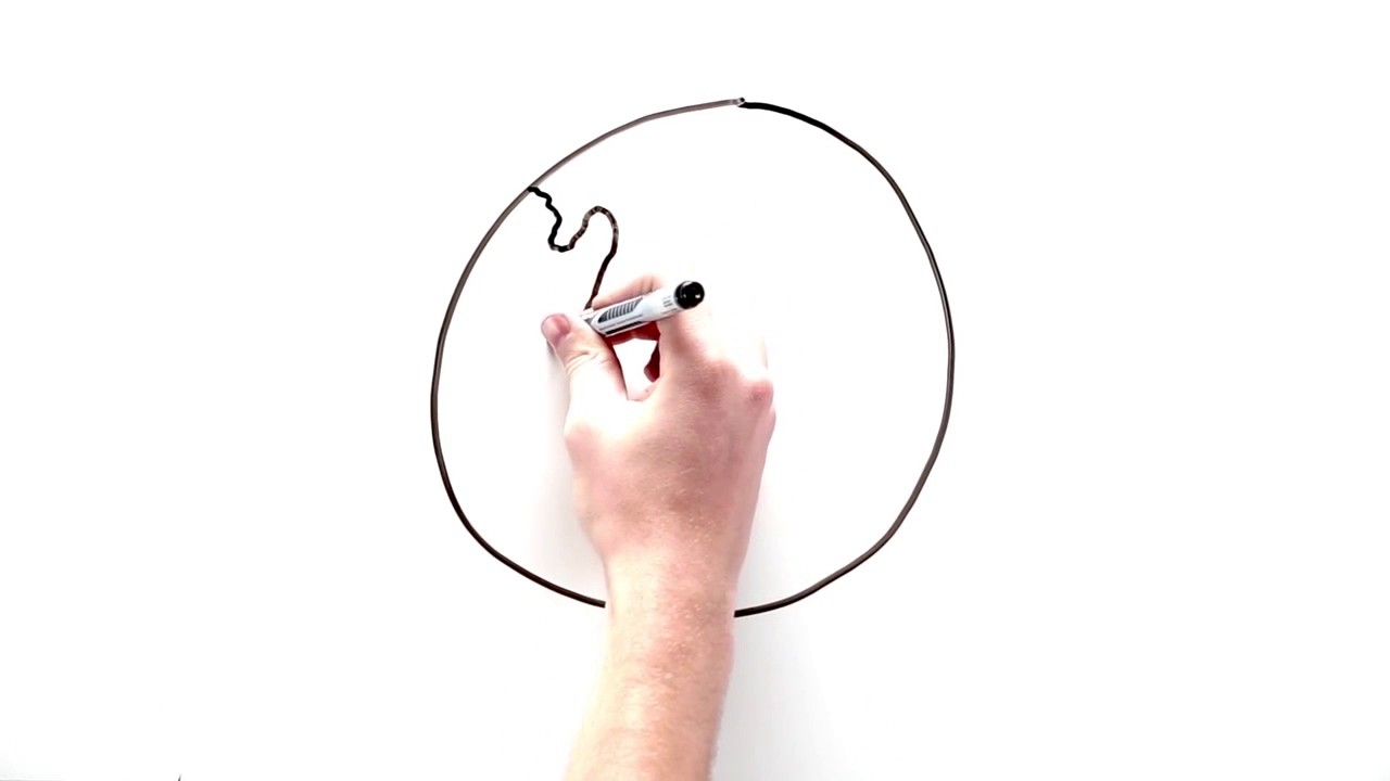 YouTube video thumbnail of a person's hand drawing on a a whiteboard